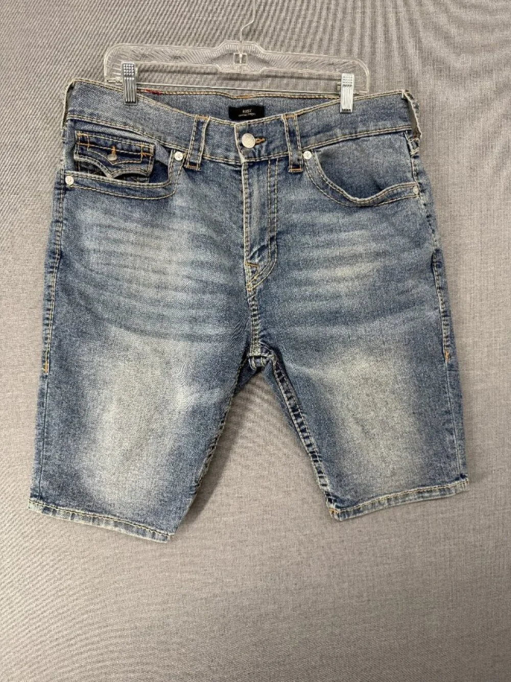True Religion Ricky Relaxed Straight Denim Shorts Mens 36 11